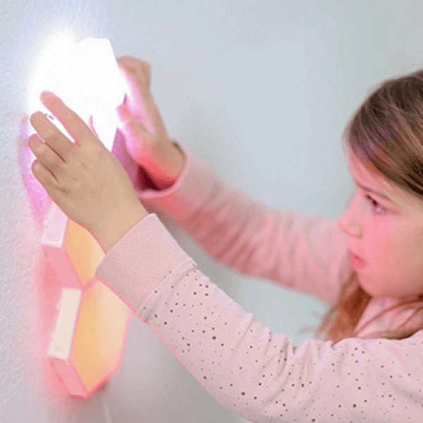 Children playing with interactive LED HEXlights