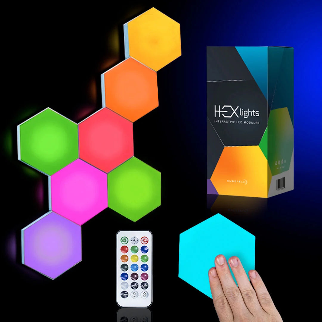 HEXlights remote control showing different color options